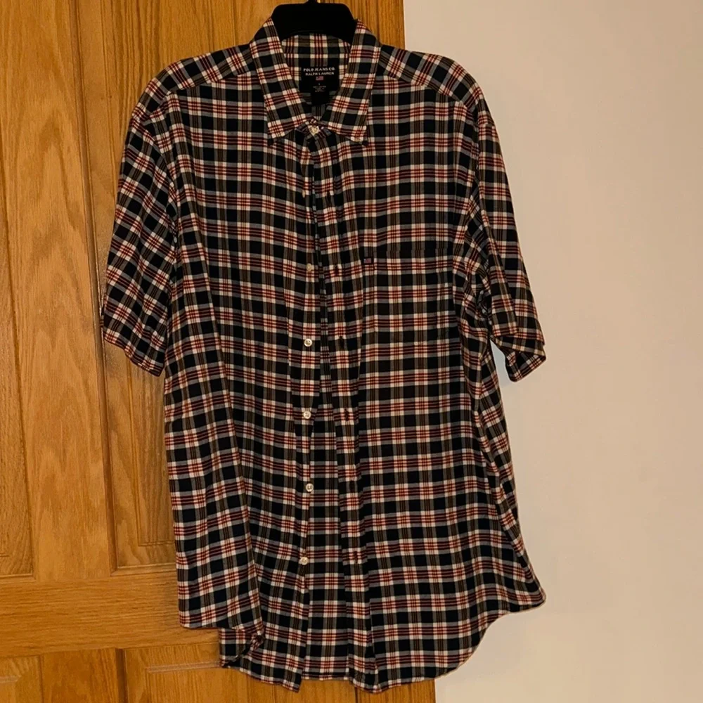 Polo Jeans Co. Ralph Lauren men’s shirt short sleeve size L 100% cotton